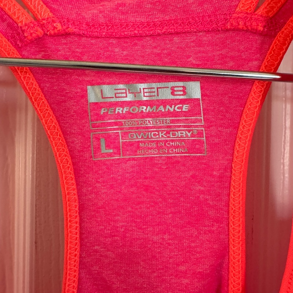 NWT Layer 8 tank top Sz L Pink - Picture 3 of 6